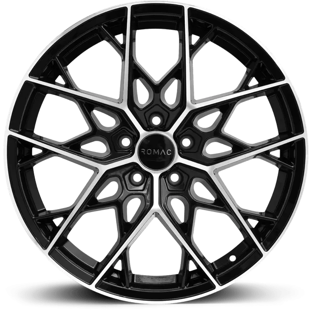 18" (5x120) ROMAC Vortex in a Gloss Black / Polished Finish (Set of 4)